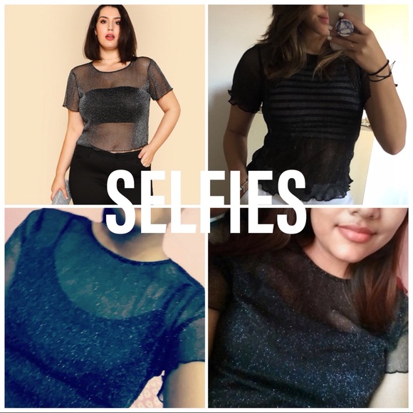 BUY1GET1FREE🎉Shimmer Rustic mesh top plus size - Picture 7 of 8